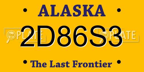 2D86S3 Alaska License Plate