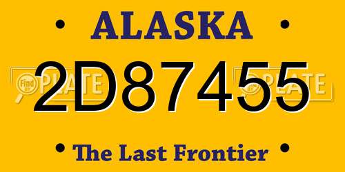 2D87455 Alaska License Plate