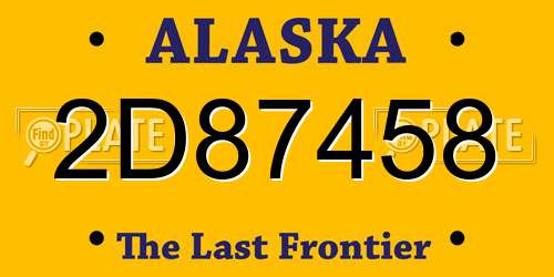 2D87458 Alaska License Plate