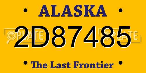 2D87485 Alaska License Plate
