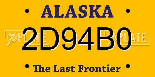 2D94B0 Alaska License Plate
