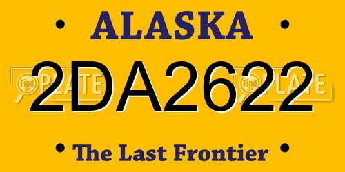 2DA2622 Alaska License Plate