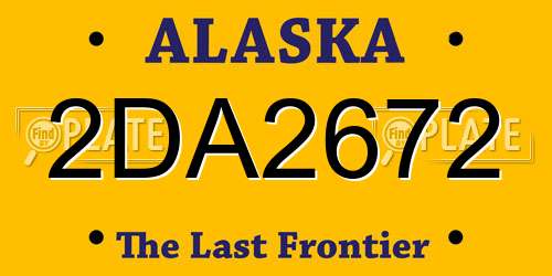 2DA2672 Alaska License Plate