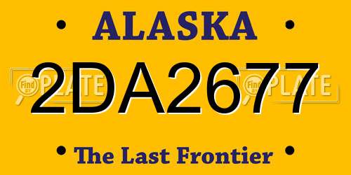 2DA2677 Alaska License Plate