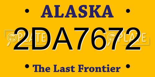 2DA7672 Alaska License Plate