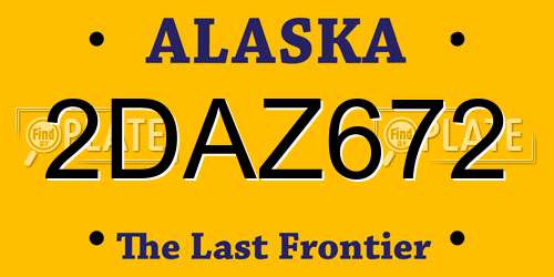 2DAZ672 Alaska License Plate