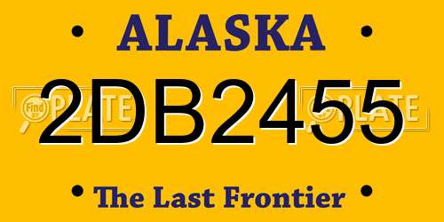 2DB2455 Alaska License Plate