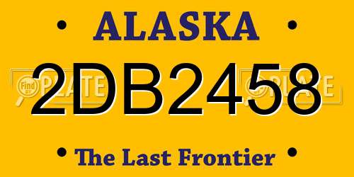 2DB2458 Alaska License Plate