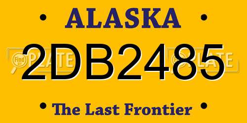 2DB2485 Alaska License Plate