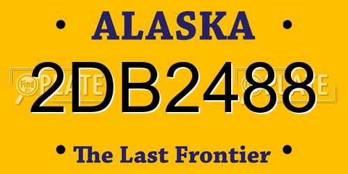 2DB2488 Alaska License Plate