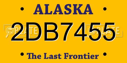 2DB7455 Alaska License Plate