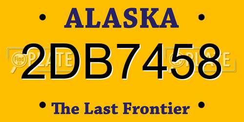 2DB7458 Alaska License Plate