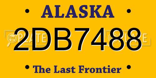 2DB7488 Alaska License Plate