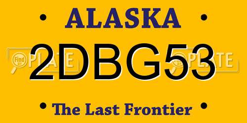 2DBG53 Alaska License Plate