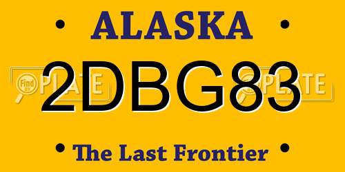 2DBG83 Alaska License Plate