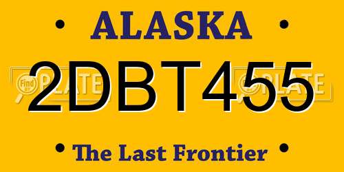 2DBT455 Alaska License Plate