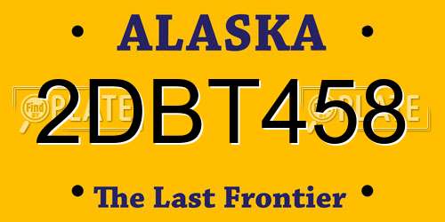 2DBT458 Alaska License Plate