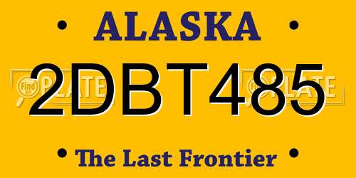 2DBT485 Alaska License Plate