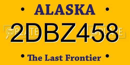 2DBZ458 Alaska License Plate