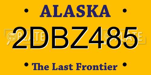 2DBZ485 Alaska License Plate
