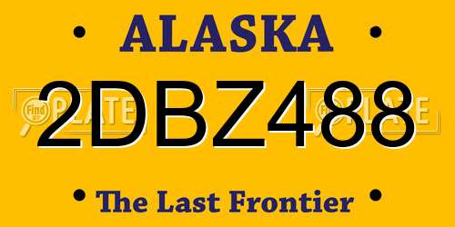 2DBZ488 Alaska License Plate