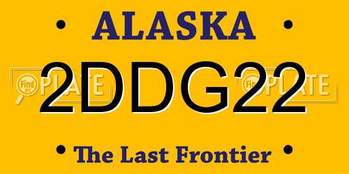 2DDG22 Alaska License Plate