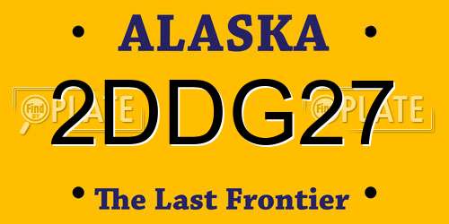 2DDG27 Alaska License Plate