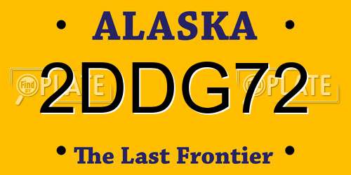 2DDG72 Alaska License Plate