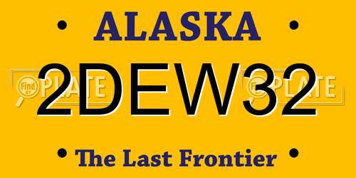 2DEW32 Alaska License Plate
