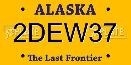 2DEW37 Alaska License Plate