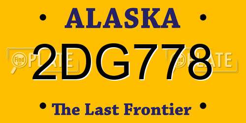 2DG778 Alaska License Plate