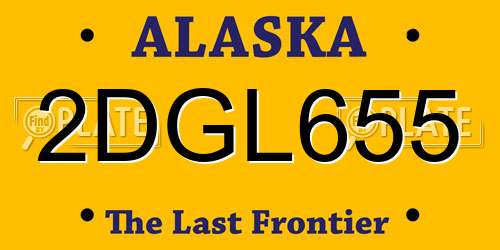 2DGL655 Alaska License Plate