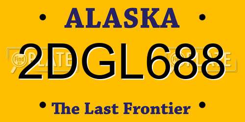 2DGL688 Alaska License Plate
