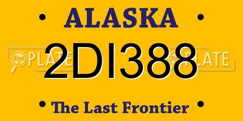 2DI388 Alaska License Plate