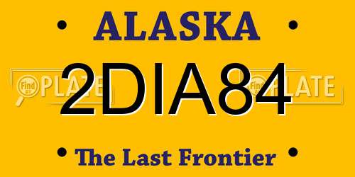 2DIA84 Alaska License Plate