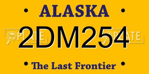 2DM254 Alaska License Plate