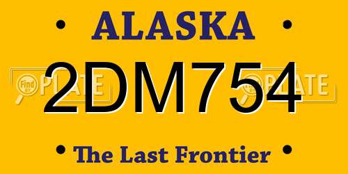 2DM754 Alaska License Plate