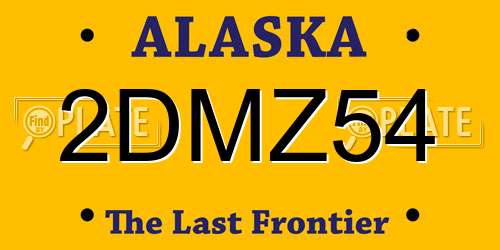 2DMZ54 Alaska License Plate