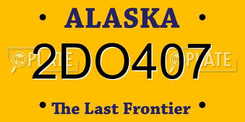 2DO407 Alaska License Plate