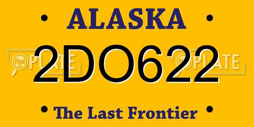 2DO622 Alaska License Plate