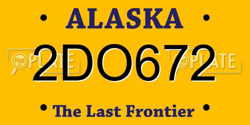 2DO672 Alaska License Plate