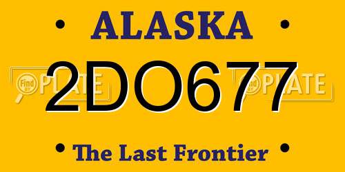 2DO677 Alaska License Plate