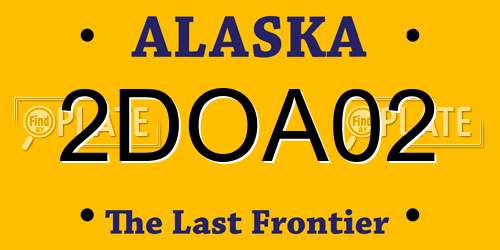 2DOA02 Alaska License Plate