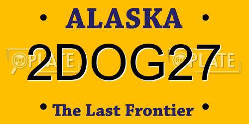 2DOG27 Alaska License Plate