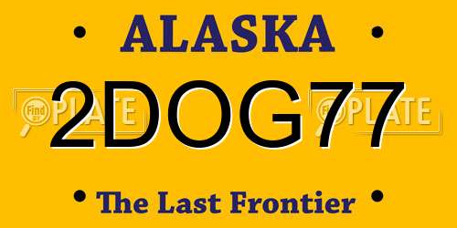 2DOG77 Alaska License Plate