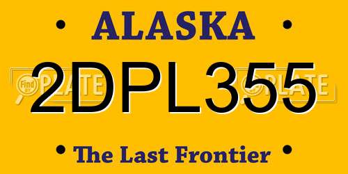 2DPL355 Alaska License Plate