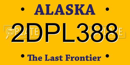 2DPL388 Alaska License Plate