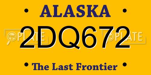 2DQ672 Alaska License Plate
