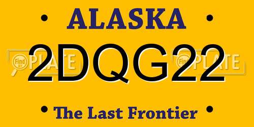 2DQG22 Alaska License Plate