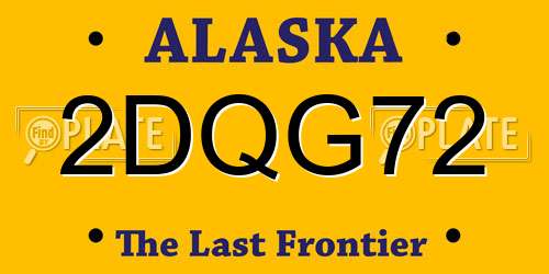 2DQG72 Alaska License Plate